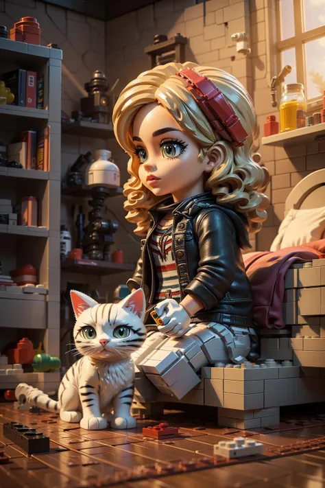 photorealistic,realistic,photography,masterpiece,best quality,ultra-detailed,1girl,cat,in the room,LEGO style,<lora:legao22-000023:0.7>,