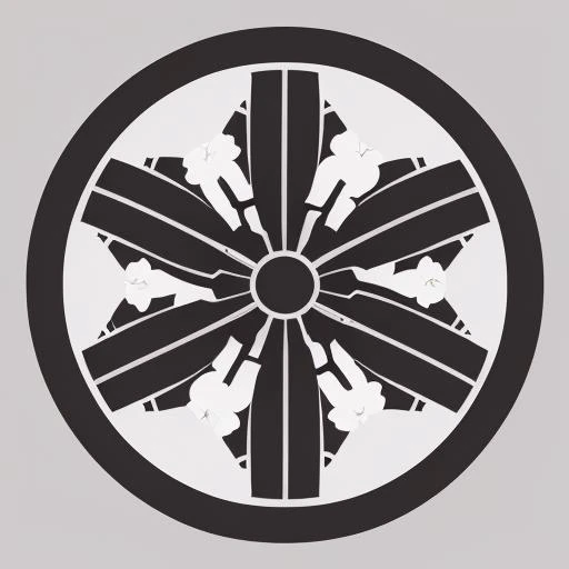 Kamon ,radial symmetry, border <lora:Kamon_japanese_crest_V1-21x3:1>
