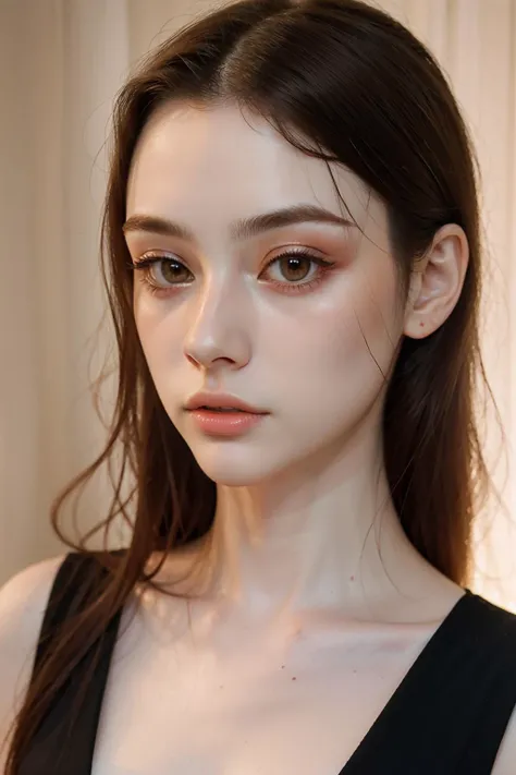<lora:Dasha-000006:0.8>, dasha_taran, cute, pale skin, realistic humid skin, extremely detailed face, extremely detailed eyes, v-shaped slim face, kpop makeup, 173cm, 49kg, supermodel shape, 8.5 heads figure