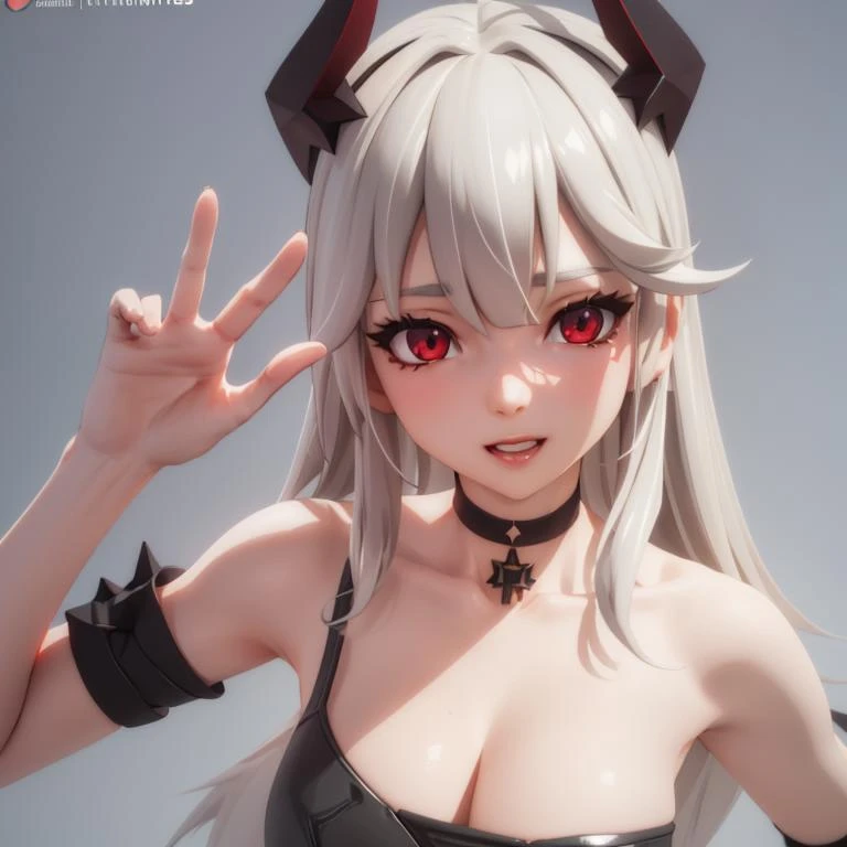 <lora:VRAMsPrincessLexaX07v2:0.5>, 1girl, xyzplexa, crown, (closeup, headshot:1.2), beautiful eyes, red eyes, 3d render style, octane, cycles, solo, choker, horns, from above