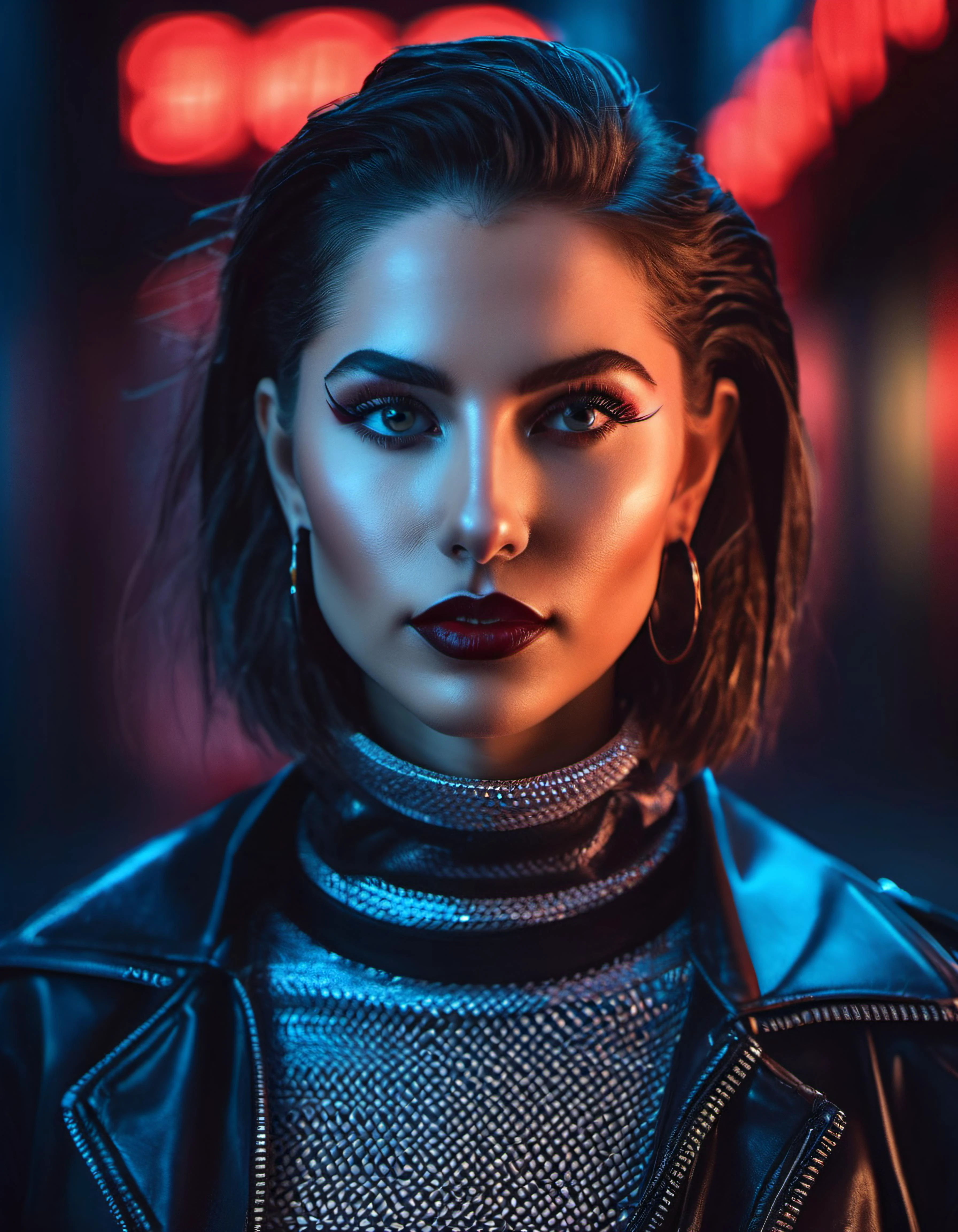 Marta Syrko style, portrait of man, vampire, old vampire, extremely horror, bright clothes, Horror Legend Bela Lugosi, lusful look, sensual smile, spitline in mouth, tongue tip out of mouth, tongue between teeth, like before a kiss, few cute freckles, dramatic blue key light, cyberpunk aesthetic, cyberpunk man, cibi, babyface, glowing eyes, extreme cyberpunk haircut, huge smile showing teeth, dying of laughter, laughing out loud, perfect teeth, replicant, fake skin, human sinlike texture, a woman with beautiful hair, lots of colored zips, high tech cyberpunk attire, dressed in leather and neon lights, lineson clothes, shadows on clothes, bump mapping, light dots on clothes,no lipstick, glossy lips, as a movie star in a (movie premiere), premiere gala, (near a movie theatre), natural skin texture, (sexy tight white sheer mesh turtleneck dress), 24mm, 4k textures, soft cinematic light, adobe lightroom, photolab, hdr, intricate, elegant, highly detailed, sharp focus, ((((cinematic look)))), soothing tones, insane details, intricate details, hyperdetailed, low contrast, soft cinematic light, exposure blend, hdr, faded, (paparazzi in background), (painted lips:1.1), ((looking at camera:1.1)), lasers shooting in the background.