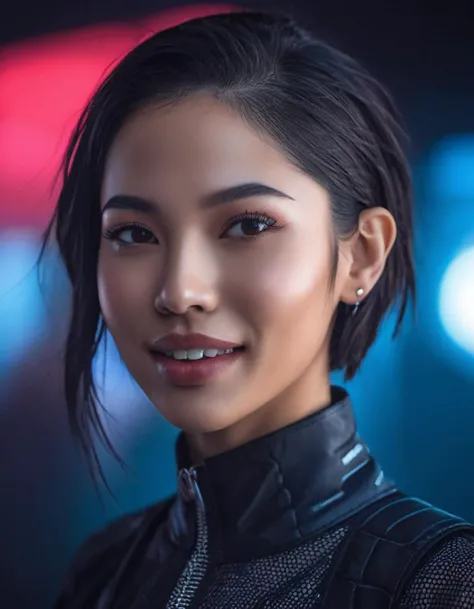 nude asian woman, lusful look, bob hair, sensual smile, spitline in mouth, tongue tip out of mouth, tongue between teeth, like before a kiss, few cute freckles, dramatic blue key light, cyberpunk aesthetic, photo of beautiful young cute cyberpunk lady, cibi, babyface, glowing eyes, extreme cyberpunk haircut, huge smile showing teeth, dying of laughter, laughing out loud, perfect teeth, replicant, fake skin, human sinlike texture, a woman with beautiful hair, lots of colored zips, high tech cyberpunk attire, dressed in leather and neon lights, lineson clothes, shadows on clothes, bump mapping, light dots on clothes,no lipstick, glossy lips, as a movie star in a (movie premiere), premiere gala, (near a movie theatre), natural skin texture, (sexy tight white sheer mesh turtleneck dress), 24mm, 4k textures, soft cinematic light, adobe lightroom, photolab, hdr, intricate, elegant, highly detailed, sharp focus, ((((cinematic look)))), soothing tones, insane details, intricate details, hyperdetailed, low contrast, soft cinematic light, exposure blend, hdr, faded, (paparazzi in background), (painted lips:1.1), ((looking at camera:1.1)), lasers shooting in the background.