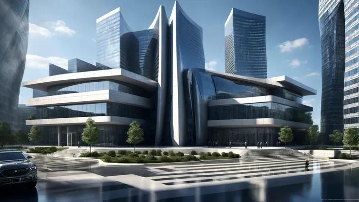 hyperrealistic photography style, USA Government secret services future complex office building, realistic, high detail, reflections, at noon, sharp image, <lora:AetherPunkAI:0.3> <lora:elezhangzhang:0.3> <lora:Sci-fi_Environments_sdxl:0.4> <lora:k3nk3lly:0.1> <lora:g1g3r:0.9>
