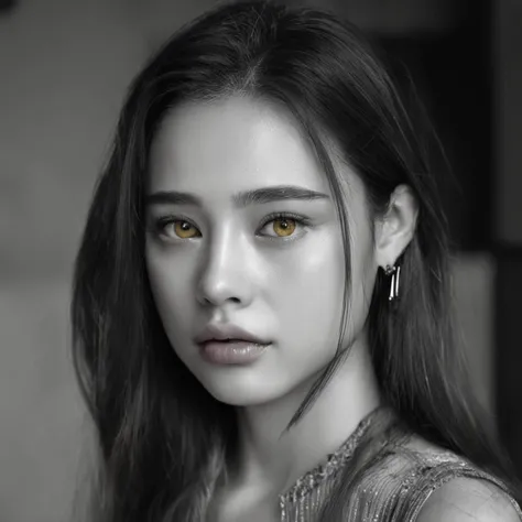 1 girl,( crying : 1.4 ),( tears : 1.4 ) ,Bean-Labs,,B&W, masterpiece, beautiful asianï¼stunning light and shadowï¼,Leica M10 Monochromï¼emothional faceï¼monochrome, focus, dress, realistic, solo, long hair,looking at viewer, yellow eyes, lips, hoop earringsï¼professional photography,ultra high details,32K, <lora:dashataranv2_SDXL:0.8> dasha taran