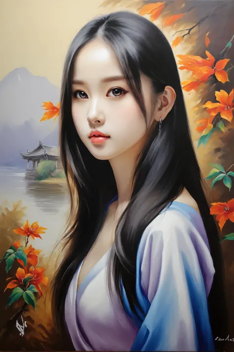 oil painting, vivid colors, beautiful light,
masterpiece, best quality, 1girl, <lora:kwFemale_Beta40-SDXL_v1:1>, asian