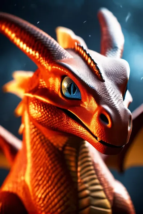 cinematic film still extreme close up of the dragon Charizard from Pokmon, blue iris, fire from nostrils, textured snakeskin, ambient occlusion, high quality, ultra detailed, detailed pupils, trending on ArtStation, lots of flames everywhere, explosion in the background . shallow depth of field, vignette, highly detailed, high budget, bokeh, cinemascope, moody, epic, gorgeous, film grain, grainy