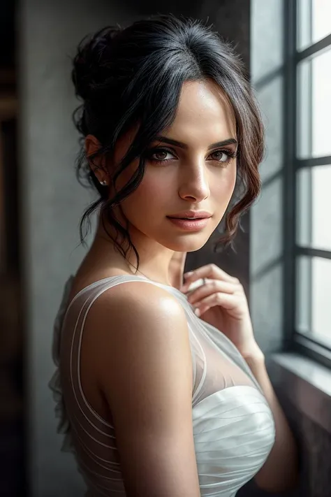 photo of beautiful (amalmah3r:0.99), a woman in a (toilet stall:1.1), perfect hair, hair upsweep updo, wearing (organza:1.2), modelshoot style, (extremely detailed CG unity 8k wallpaper), professional majestic (photography by joel meyerowitz:1.1), (Kodak 35 Camera), 24mm, exposure blend, hdr, faded, extremely intricate, High Detail, Sharp focus, dramatic, soft cinematic light, (looking at viewer), (detailed pupils), cute smile, 24mm, 4k textures, soft cinematic light, adobe lightroom, photolab, elegant, ((((cinematic look)))), soothing tones, insane details, hyperdetailed, low contrast, (sexy)
