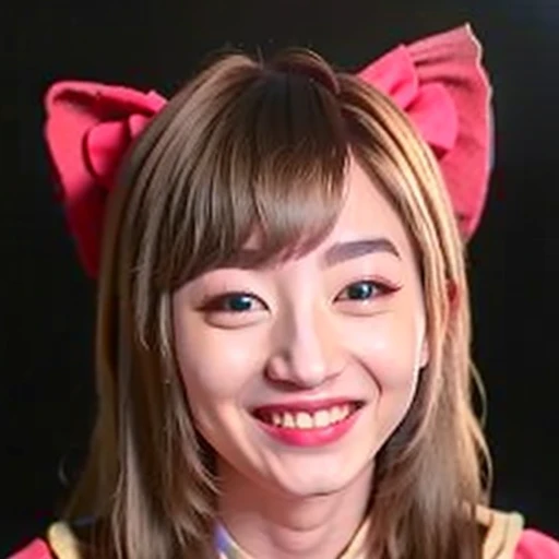 best quality, ultra high res, korean clothing, (photorealistic:1.6), 1 girl, grin, ((closeup of face)), (black pantyhose:1), (aegyo sal:1), smiling, ((cute)), <lora:diangun:1> <lora:jiaran:1>,golden hair