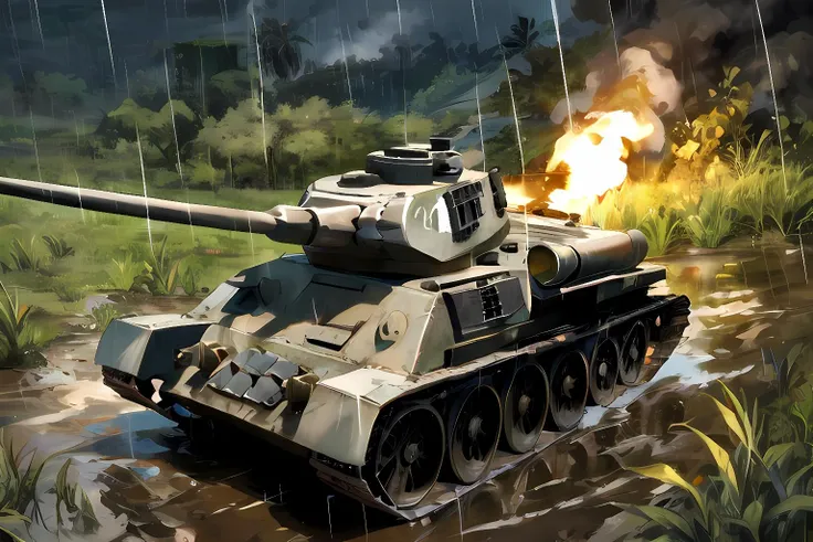 Machine guns, rifles, tanks, aircraft, artillery