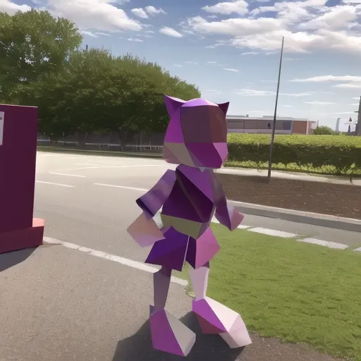 masterpiece, best quality, fighting_polygon_team, 1girl, cat ears, shorts, parking lot background, best quality, absurdres, solo