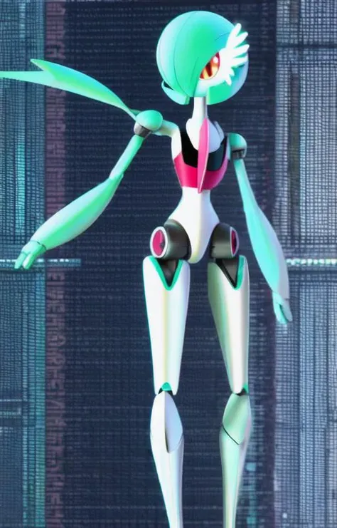 a humanoid robot, legs, arms, face, hand up,
beautifly eyes
<lora:ConceptRealRobotV2-000014:0.6> robot, science fiction, cable, diy, 3d printed
<lora:gardevoir_v2:1> (gardevoir, creatures \(company\), game freak, nintendo, pokemon, pokemon \(game\), bangs, colored skin, female focus, gen 3 pokemon, green hair, green skin, hair over one eye, multicolored skin, pokemon \(creature\), red eyes, short hair, two-tone skin, white skin)
