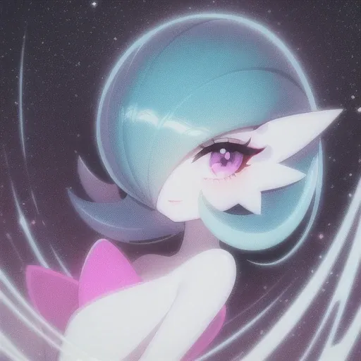 masterpiece, best_quality, 1girl, solo, gardevoir, creatures \(company\), game freak, nintendo, pokemon, pokemon \(game\), bangs, colored skin, female focus, gen 3 pokemon, blue hair, blue skin, hair over one eye, multicolored skin, pokemon \(creature\), red eyes, short hair, two-tone skin, white skin, detailed, beautiful illustration, detailed eyes, smile, beautiful, detailed background, flowing dress, space background, pretty, ultra detail, <lora:bluethebone1.0:2>, {{1980s \(style\)}}
<lora:gardevoir_V2:0.8>
