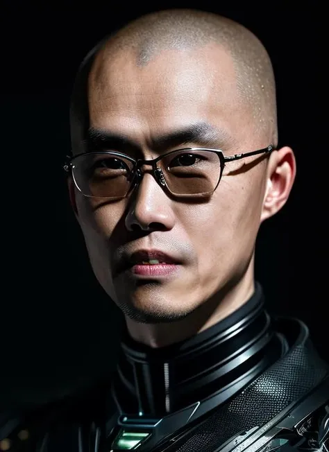 close up portrait Changpeng Zhao Binance CEO,  chinese man in glasses, bald,  <lora:CZ_2_CH:1>
a painting of a macabre monster, biomechanical, complex robot, full body, hyper realistic, insane fine details, Extremely sharp lines, cyberpunk aesthetic, a masterpiece, art by Nick Alm,todd mcfarlane, featured on zbrush central <lora:insanobot2:1>