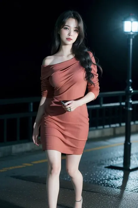 <lora:BaekJiHeon:1>,Jiheon,1girl,woman,complex 3d render ultra detailed, smile, portrait of beautiful woman, moody portrait, striking features, beauty, intricate details, dramatic composition, tension, contrast, texture, realism, high-quality rendering, stunning art, high quality, film grain, Fujifilm XT3,swirly bokeh,(realistic, photo-realistic:1.2),RAW photo,physically-based rendering,(looking at viewer:1.4),(8k, best quality, masterpiece:1.2),(full body shot:1.5),octane render,extremely detailed CG, unity 8k wallpaper,in street,urban,city,(rim light,studio soft light,sunlight:1.2),(standing:1.1),(a girl is wearing red dress:1.5),hyper realistic detail shiny skin,ultra detailed,(ultra realistic:1.1),(intricate:1.1),(photorealistic:1.1),1girl,(skinny:1.3),detailed background ,(large breasts:1.1)