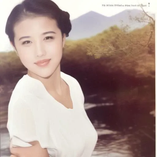 KathyChow ,  clear and smooth complexion, a well-defined nose with a narrow bridge, eyebrows are well-groomed, almond-shaped eyes with what appears to be dark-colored irises.