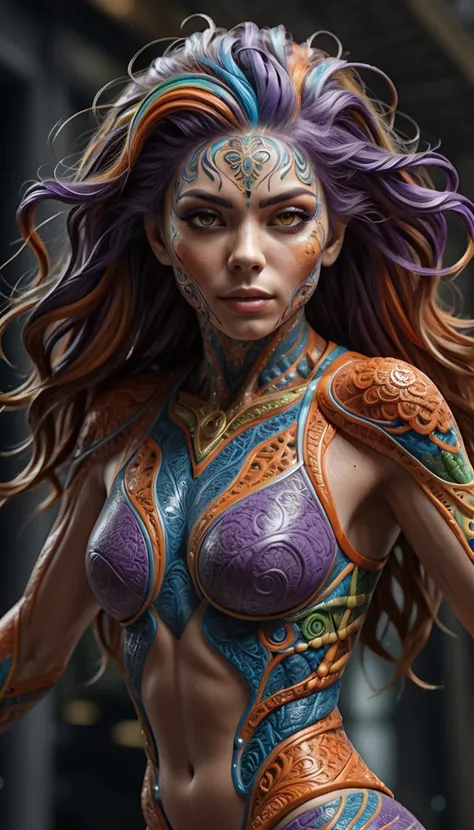 embedding:pridecolors SEXY bodypaint, action shot, dynamic pose, detailed background, ((embedding:OverallDetailXL, embedding:skinhairdetailpxl, intricate detailed face, intricate detailed hair, intricate detailed skin, intricate detailed body, intricate detailed background):1.35), dynamic pose <lora:repair_slider:1>, <lora:fix_hands:2>