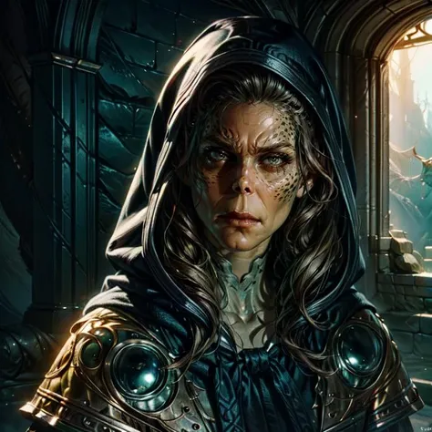 young,1girl,portrait female githyanki,close-up,cloth robes and hood,disappointed look,green skin,(hyperdefined),unusual-angle,fantasy victorian aesthetic,(hyperdefined),dramatic complex lighting,(fine-details:1.1),absurdres,fullscreen,coherent<lora:epi_noiseoffset2:1> <lora:add_detail:1> <lora:githyanki_offset:1>