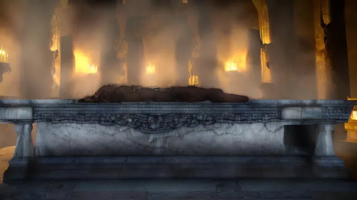 Masterwork Painting, Magnum Opus,
wideshot,
human body lying on altar stone slab, priest standing behind altar, priest holding ceremony,
<lora:Torture Rack:0.8> torturerack, operating table, stone table, straps, strapped, lying,
<lora:Sacrifice:0.75> sacrifice1, rough stone slab used as altar, bloodstained stone slab, chains and shackles hanging from stone slab, blood filled stone funel carved into stone slab, ,
highres, 8k, uhd, High Dynamic Range, tonemapping, crisp details, intricate details, fine details