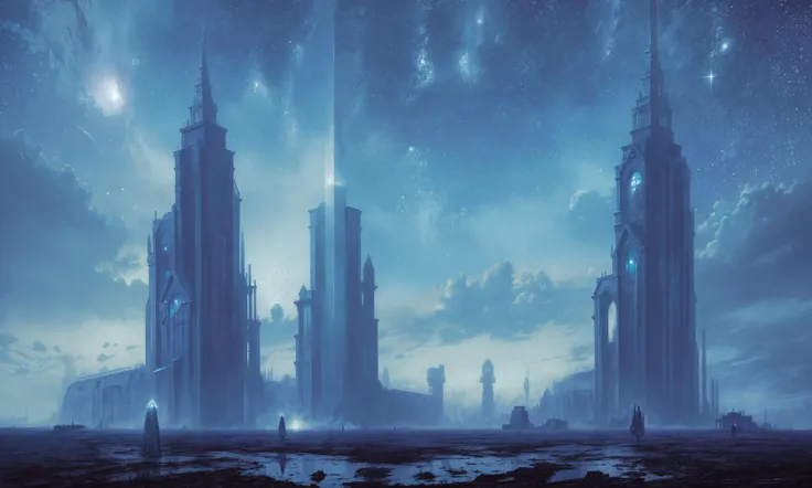 stchcs style, cosmicangel, (vivid:1.2), RAW, (highly detailed:1.2), (highly detailed background:1.2), reflections, refractions, professional (realistic:1.3) photo, manoj, huge evil tower, detailed galaxy in background, (gas clouds:0.2), (shooting stars:0.9), apocalypse, by PeterMohrBacher, by Greg Rutkowski, (by Jeremy Lipking,:0.8), ((junji ito)), by ralph bakshi,((Silent Hill)), H.R. Giger, Beksinski