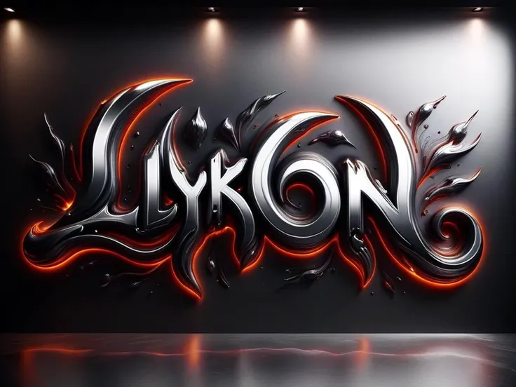 "LYKON" text logo <lora:Harrlogos_v2.0:0.8> calligraphy, thick lines, metal backdrop <lora:ral-lava-sdxl:0.55> ral-lava <lora:ral-chrome-sdxl:0.65> ral-chrome