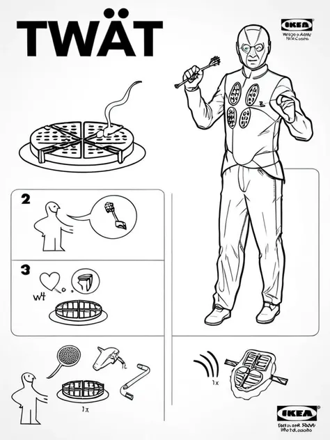 Waffles, <lora:ikea_instructions_xl_v1_5:1>, #twat