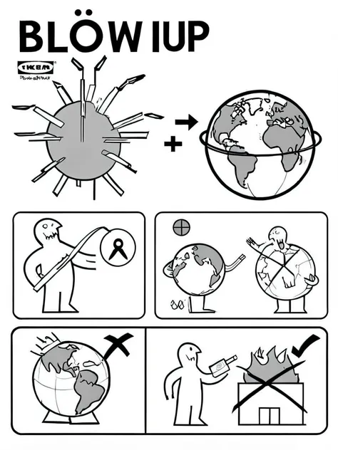 Blow up the earth <lora:ikea_instructions_xl_v1_5:1>