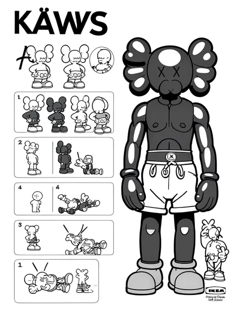 <lora:ikea_instructions_xl_v1_5:0.86>, KAWS Figure,