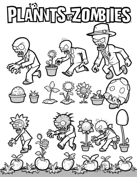 <lora:ikea_instructions_xl_v1_5:0.55>, Plants vs Zombies,