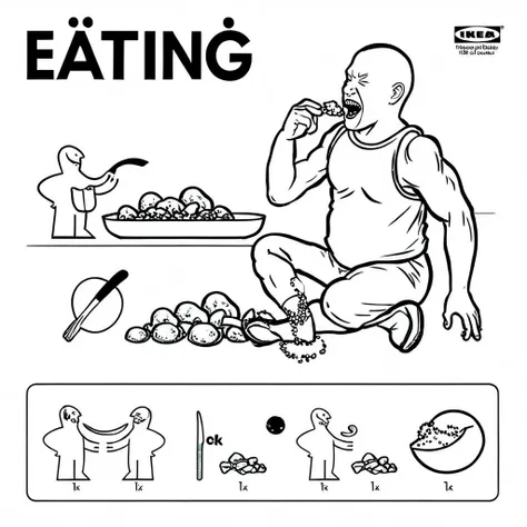 Eating Rocks <lora:ikea_instructions_xl_v1_5:1>