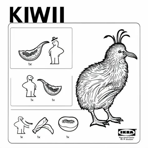 <lora:ikea_instructions_xl_v1_5:1>,  kiwi