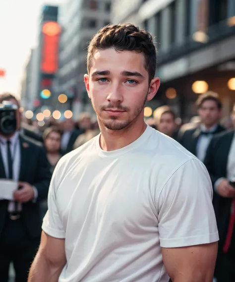 cinematic photo, handsome actor Shia Labeouf, 35mm photograph, film, bokeh, professional, 4k, highly detailed