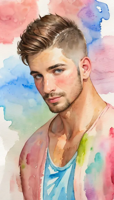 (watercolor:1.25) painting of a guy
, vibrant, beautiful, painterly, detailed, textural, artistic
