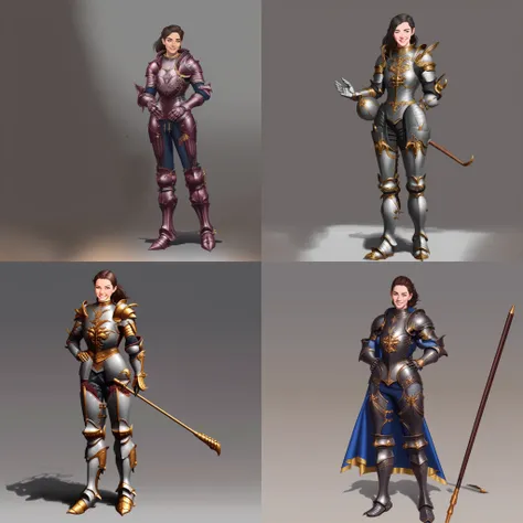 full-length, hq artstyle, woman wearing fantasy armor