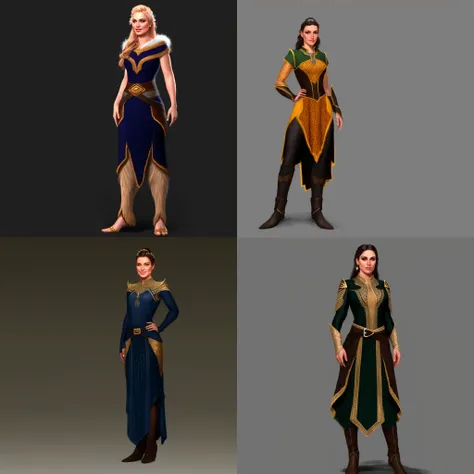 full-length, hq artstyle, woman wearing fantasy outfit