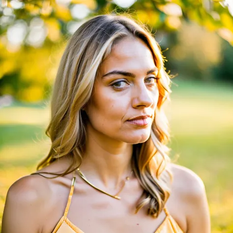 portrait of a woman, sharp focus, photography, golden hour, extremely detailed face