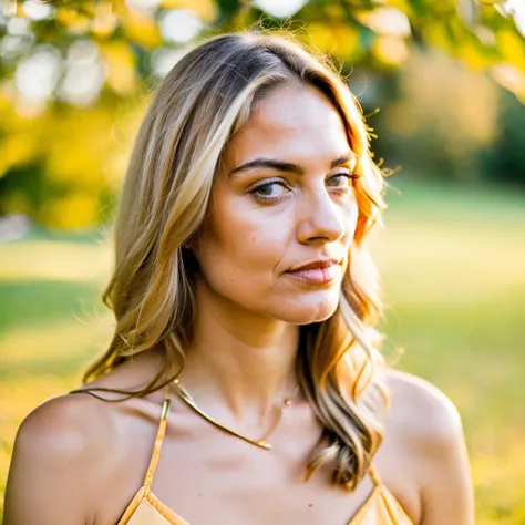 portrait of a woman, sharp focus, photography, golden hour, extremely detailed face