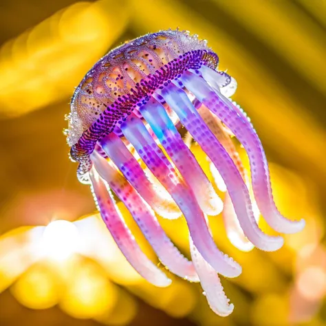 portrait of a jellyfish, sharp focus, photography, backlighting, extremely detailed face