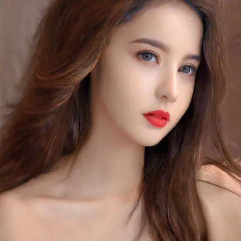 (8k,RAW photo,masterpiece, best quality,CG,epic realistic,official art,),1girl, solo,portrait, close-up, adult, collarbone, lipstick, long hair, looking at viewer,