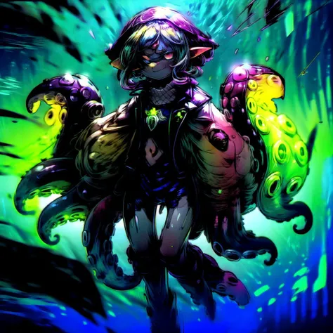 (8k uhd, masterpiece, best quality, high quality, absurdres, ultra-detailed), (solo, 1girl:1.5) lovecraftian, (green tentacle hair, green tentacle legs, eldritch_abomination:1.2) scylla, eldritch, monster girl, <lora:Cthulhu:0.35>, <lora:add_detail:1.35>, <lora:splatoon:0.5>, (leg tentacles:1.35), <lora:detailed_eye_V2:1.0>, overcoat, bulletproof vest, <lora:colorfix:1.25>, <lora:edgElegant:1.0>, edgelegant, flat chest, piercing glowing eyes, <lora:Scylla:1.0>, submerged, clothed, uniform, eight tentacle legs, squid lower half, smug, floating hair, hovering, human skin, green tentacles, pale skin, <lora:breastsizeslideroffset:-1.0>, elf ears, underwater background, loose clothes, flappy sleeves, long sleeves, face, <lyco:image_compositionLoCon:1.0>, character focus, (tentacles for legs:1.35), tentacles, fused at hip, <lyco:aiomonstergirls_aiov2LoraLocon:1.35>, many tentacles, <lyco:S12 Technidraw_558123:1.0>
