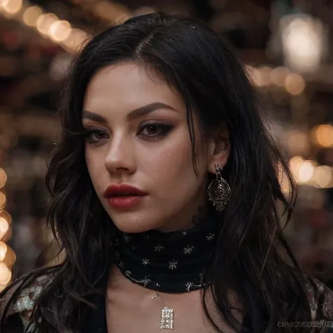 (masterpiece:1.2), (best quality,:1.2), 8k, HDR, ultra detailed, ((photorealistic)), professional light, cinematic lighting, fashion photography, ambient lighting, face lighting, Mason, <lora:Mason-10:1>, earrings, choker, dark makeup, lipstick, long and wild and messy hair, ((portrait shot)), dynamic pose, <lora:detail_slider_v4:2>, OverallDetail, fhanddetail:1.4, ffacedetail:1.4, skindetail, hairdetail, looking at viewer, epiCPhoto, turtleneck pullover, tattoos