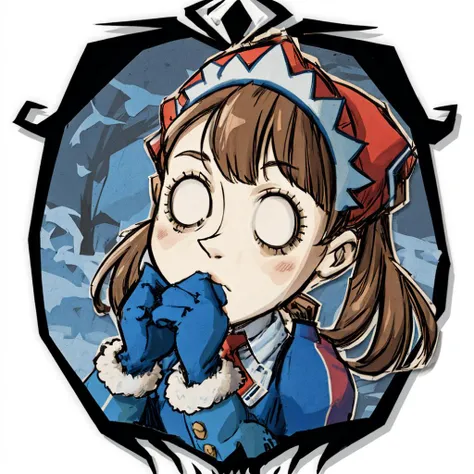 masterpiece, best quality,1girl, alicia melchiott, headdress, red necktie, military uniform, blue thighhighs, brown gloves, boots , military fortress background, blank eyes, simple background, centered , <lora:DST_v1-08:1> , <lora:alicia-nvwls-v1-final:1>