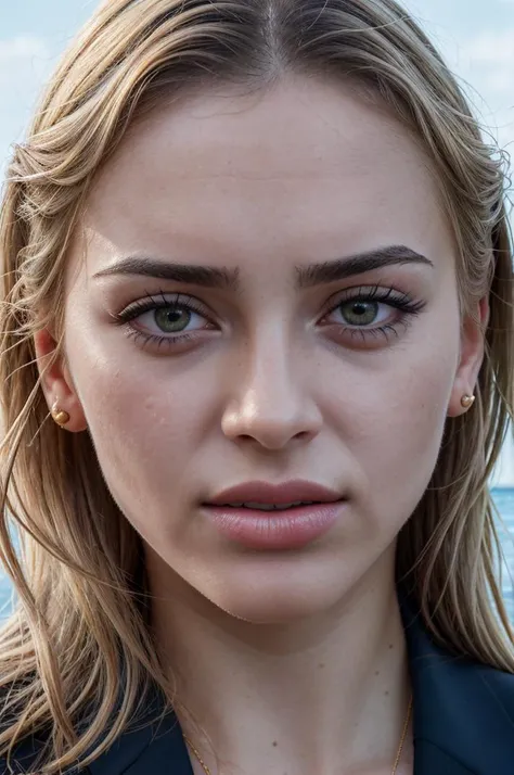 tv_Olivia_Denham_MXAI_V1, frightened expression, ((wearing a business suit)), at a Danish beach (((relaxed))), "epic-Ultra-HD-details", "epic-Ultra-HD-highlights", PA7_Human-Likeness PA7_Portrait-HL_v2