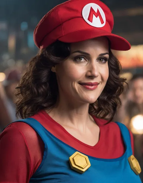 cinematic photo Portrait of (((ohwx woman))) as super Mario, red hat, fantasy, highly detailed, digital painting, artstation, concept art, sharp focus, illustration, art by Tony Sart and artgerm and randy vargas <lora:gugino_lora_sdxl_v1-000008:1> . 35mm photograph, film, bokeh, professional, 4k, highly detailed