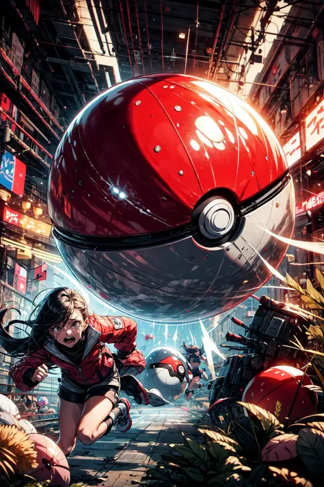 (best quality), (masterpiece),(ultra-detailed:1.2),ultra high res,
(1girl:1.1),girl in front of a huge Rolling Sphere,(Human! Gotta catch!:0.0),
<lora:pokeball:0.75> ,pokeball,huge pokeball,rotated at high speed,
crying,(Rolling Sphere:1.1),(running:1.1),screaming,
(speed line:1.2),
<lora:add_detail:0.5>,
<lora:LowRa:0.2> ,