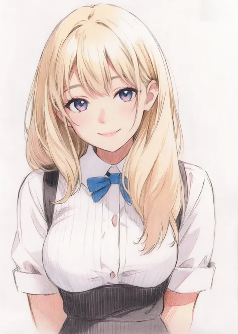 white background, traditional media,
waitress, 1girl upper body, large breasts, detailed, blonde hair,
smile,
<lora:PenSketch#photon_v1##v2.00#-000060:0.8>