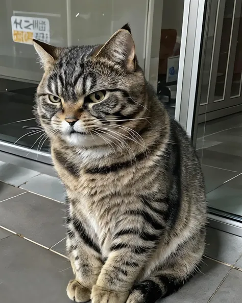looking at viewer, angry, closed mouth, indoors, no humans, window, animal, cat, <lora:cats_v1:0.7>
