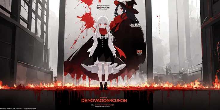((best quality)),(((masterpiece))),(highres),original,extremely detailed 8K wallpaper,[an extremely delicate and beautiful girl who with dark red long hair,dress,scarf,feather and cowboy hat],(beautiful detailed red eyes:1.1),solo,full body,yandere,deranged,((eyeshine, glittering eyes)),Alice Prin,official art,concept art,rayonism,(partial skin exposure:1.2),(oily skin:1.3),(reflective skin:1.1),Blood Mist,blood sakura,Blood Rain,beautiful deatailed shadow,Splashing blood,dust,many feathers,light shafts,good lighting,steampunk,
(Poster:1.5),