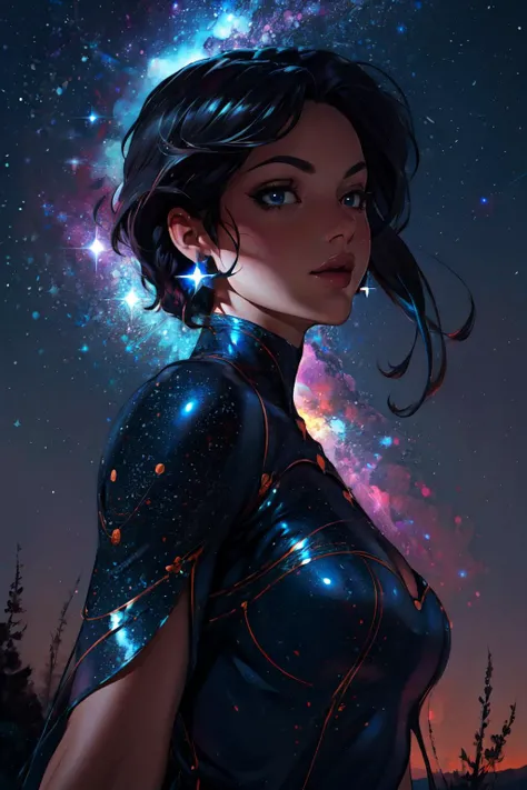 Highly detailed, High Quality, Masterpiece, beautiful, <lora:StarryIncursioStyle:1.15>, starry, night, sky