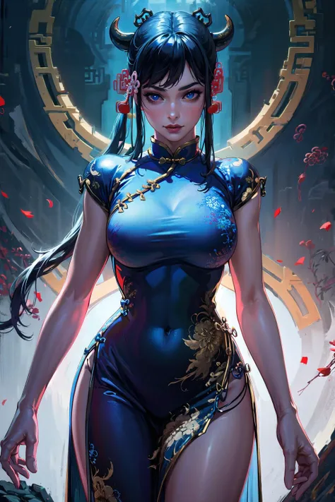 (highly detailed:1.3),
1girl, solo, (china dress:1.6), demon girl,
<lora:StarryIncursioStyle:0.7>,
Ultra-detail, (highres:1.1), best quality, (masterpiece:1.3), cinematic lighting,