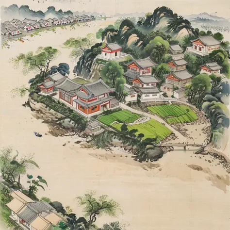 <lora:xl_more_art-full_v1:1>, aerial, river, house,<lora:Liaozhai_xl_v1.0:0.6>,  Liaozhai art